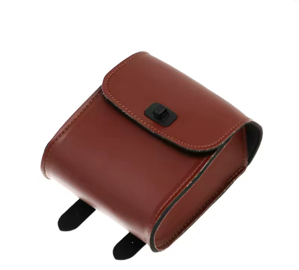 PU Leather Handlebar Side Bag – Extra Storage, Classic Style