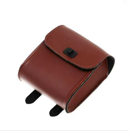 PU Leather Handlebar Side Bag – Extra Storage, Classic Style