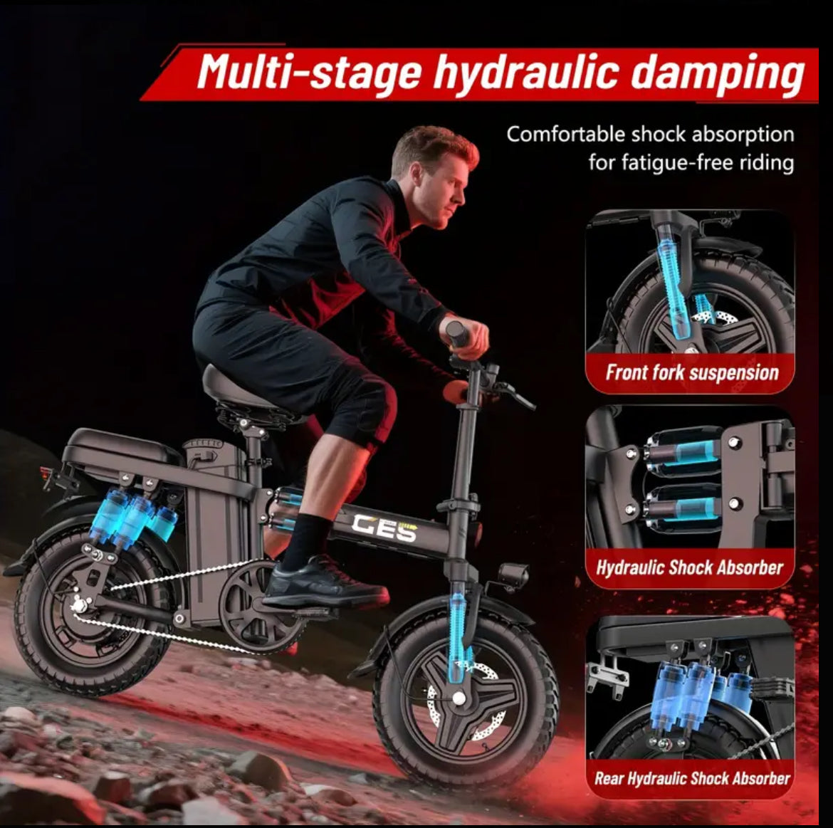 Bust-A-Ride GES — Foldable Electric Bike Type Approved Twist & Go EAPC